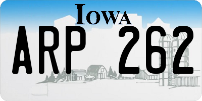 IA license plate ARP262