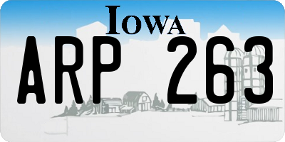 IA license plate ARP263
