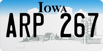 IA license plate ARP267