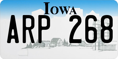 IA license plate ARP268