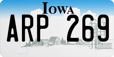 IA license plate ARP269