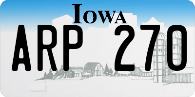IA license plate ARP270