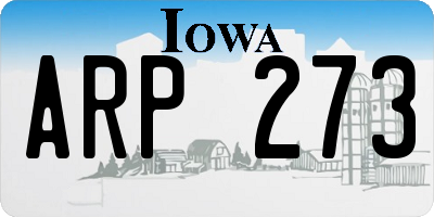 IA license plate ARP273