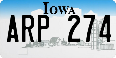 IA license plate ARP274