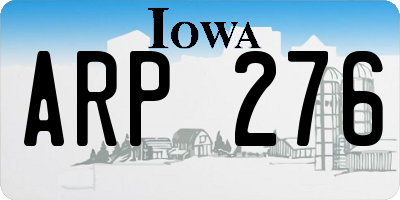 IA license plate ARP276