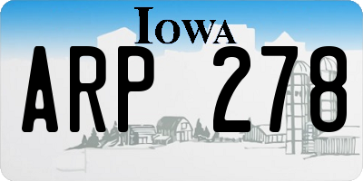 IA license plate ARP278
