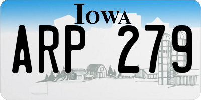 IA license plate ARP279