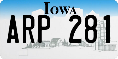 IA license plate ARP281