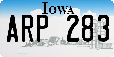IA license plate ARP283