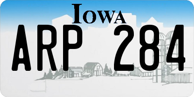 IA license plate ARP284