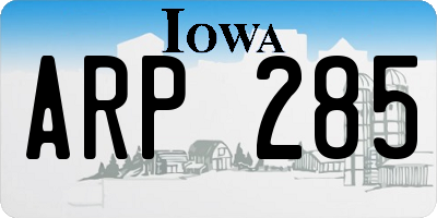IA license plate ARP285