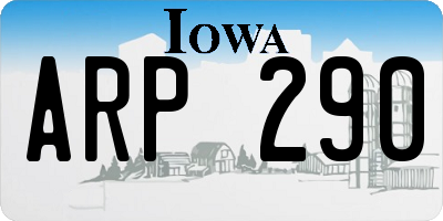IA license plate ARP290
