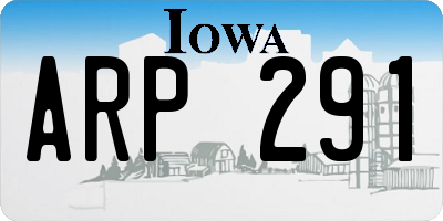 IA license plate ARP291