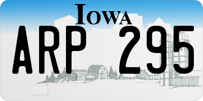IA license plate ARP295