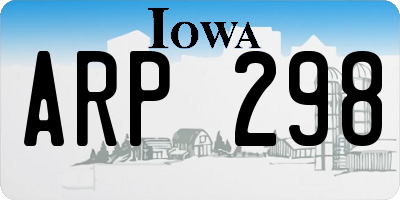 IA license plate ARP298