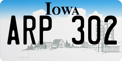 IA license plate ARP302
