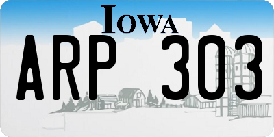 IA license plate ARP303
