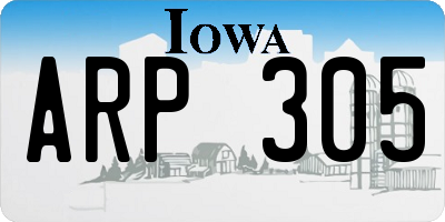IA license plate ARP305
