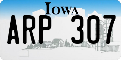 IA license plate ARP307