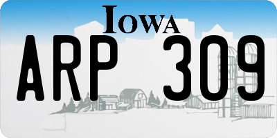 IA license plate ARP309