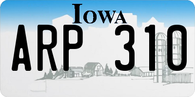 IA license plate ARP310