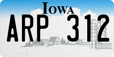 IA license plate ARP312