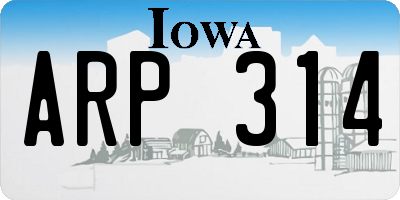 IA license plate ARP314