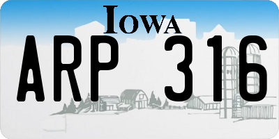 IA license plate ARP316