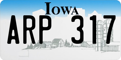 IA license plate ARP317