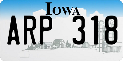 IA license plate ARP318