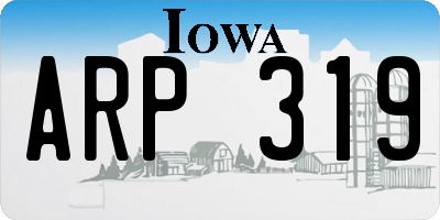 IA license plate ARP319