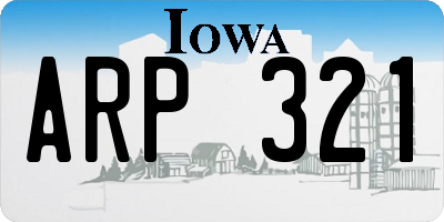 IA license plate ARP321