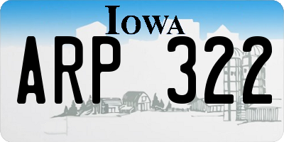 IA license plate ARP322