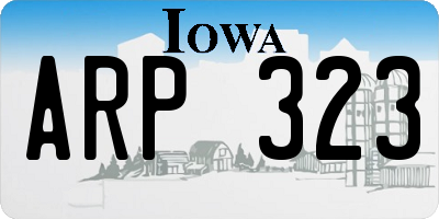 IA license plate ARP323