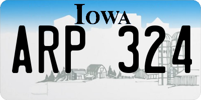 IA license plate ARP324