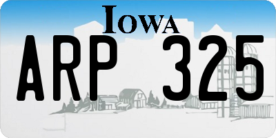 IA license plate ARP325