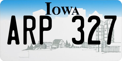 IA license plate ARP327