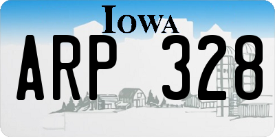 IA license plate ARP328