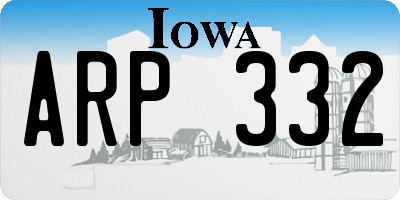 IA license plate ARP332