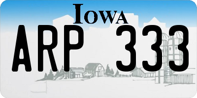 IA license plate ARP333