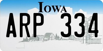 IA license plate ARP334