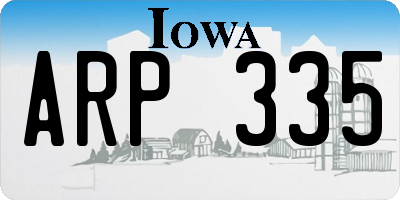 IA license plate ARP335