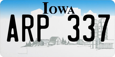 IA license plate ARP337