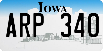 IA license plate ARP340