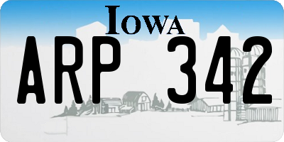 IA license plate ARP342
