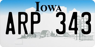 IA license plate ARP343