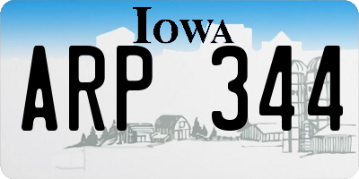 IA license plate ARP344