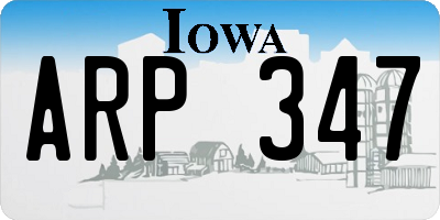 IA license plate ARP347