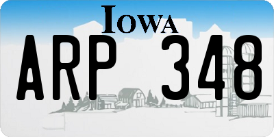IA license plate ARP348