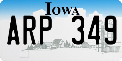 IA license plate ARP349